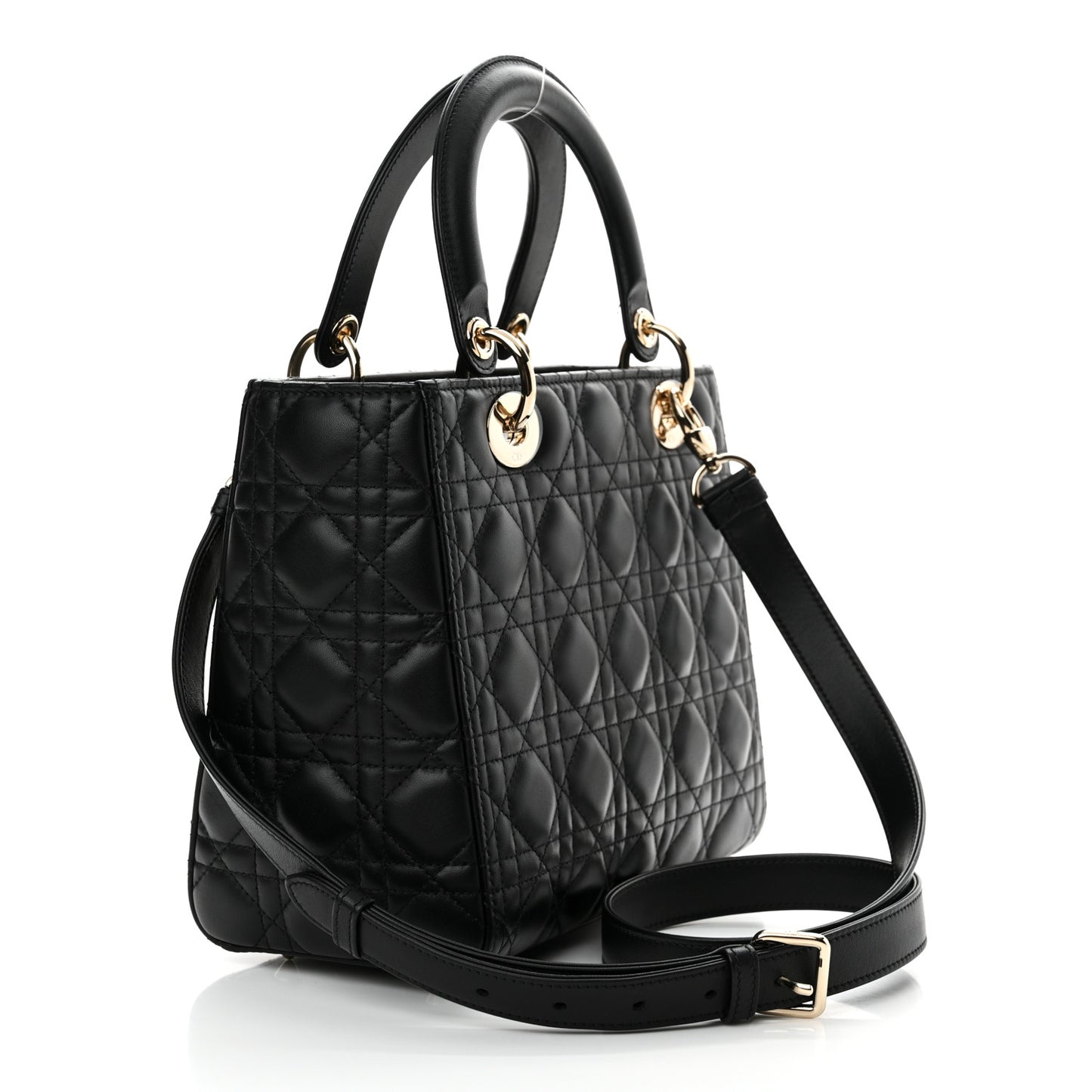 Lambskin Cannage Medium Lady Dior Black
