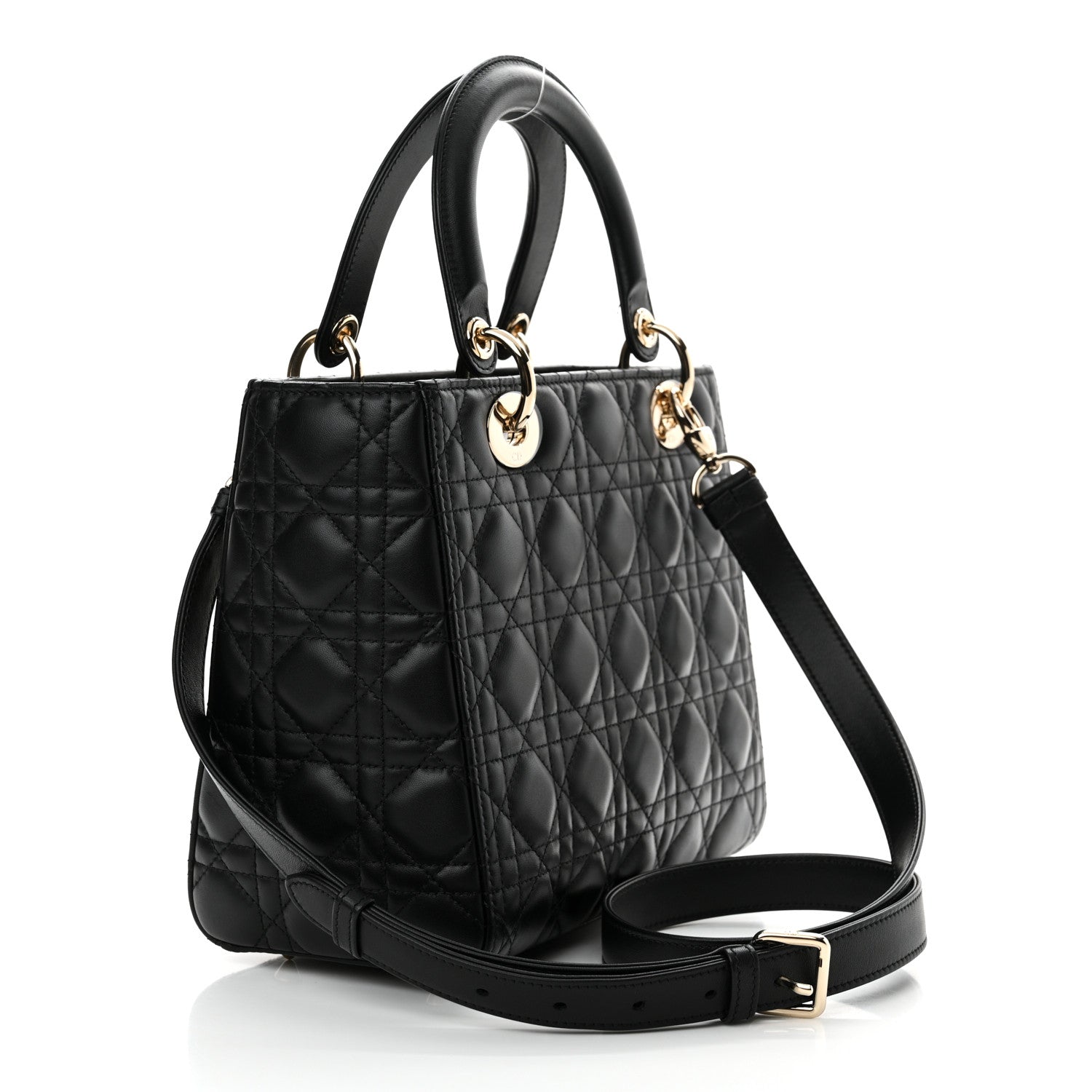 Christian Dior Lambskin Cannage Medium Lady Dior Black 3 of 16