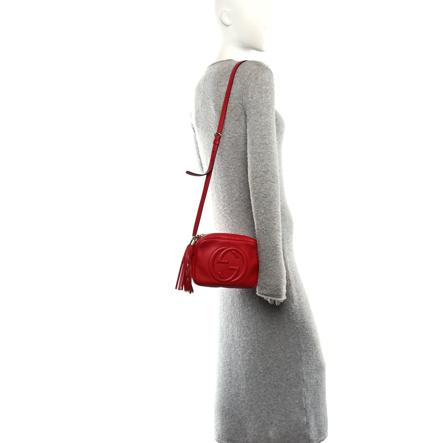 Gucci Pebbled Calfskin Small Soho Disco Bag Tabasco Red 2 of 10