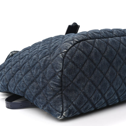 Chanel Washed Denim Quilted Large Urban Spirit Backpack Dark Blue 9 of 10