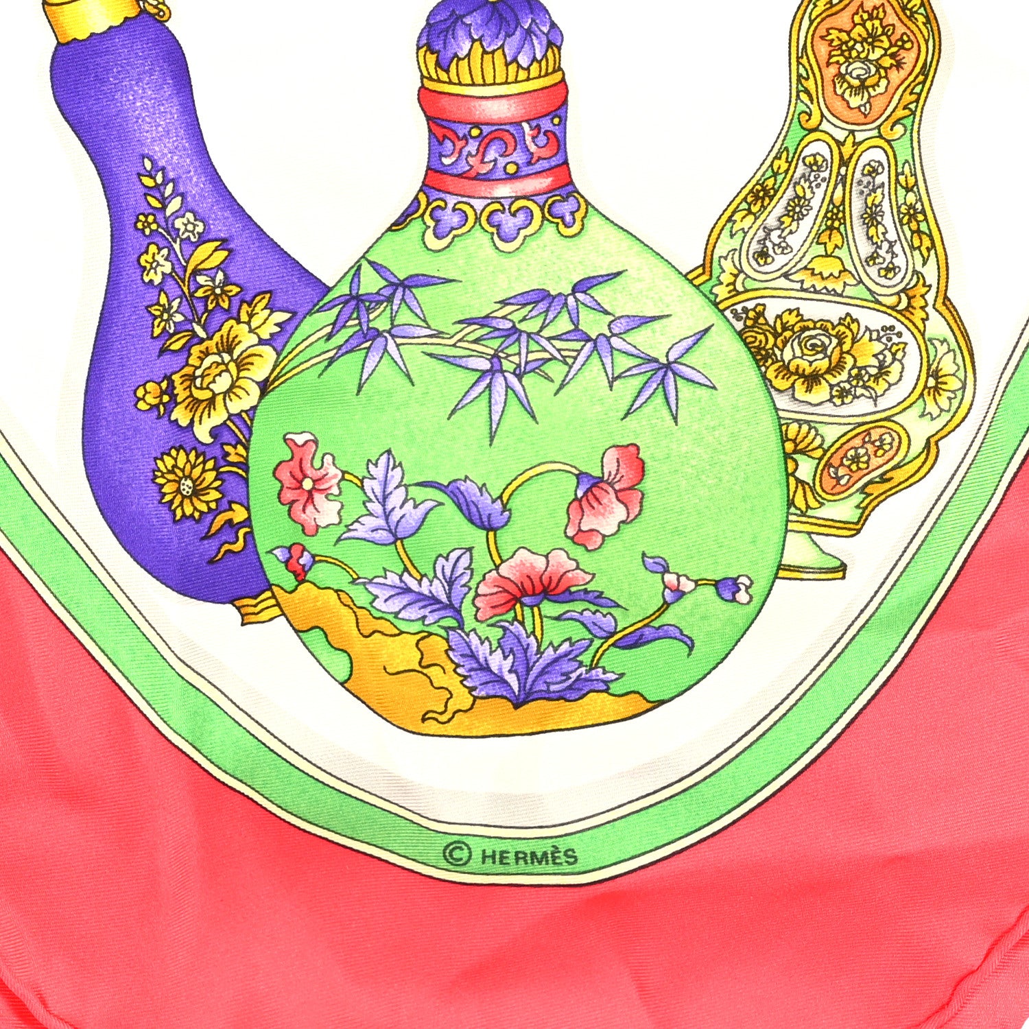 Hermes Silk Qu Importe Le Flacon Scarf 90 Pink Multicolor 2 of 3