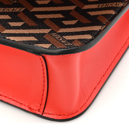 Versace Coated Canvas Virtus La Greca Signature Shoulder Bag Red 10 of 10