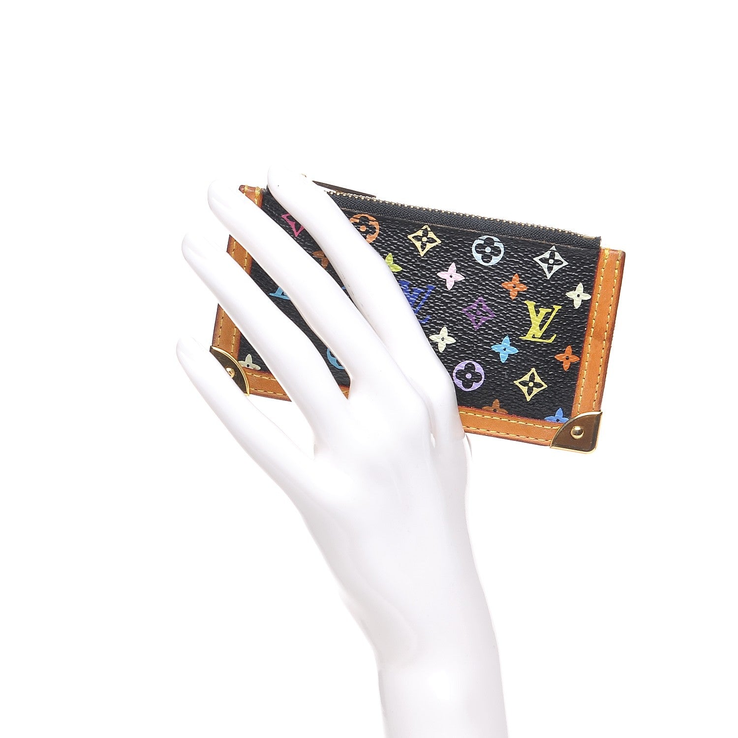 Louis Vuitton Monogram Multicolor Key Pouch Black 2 of 8