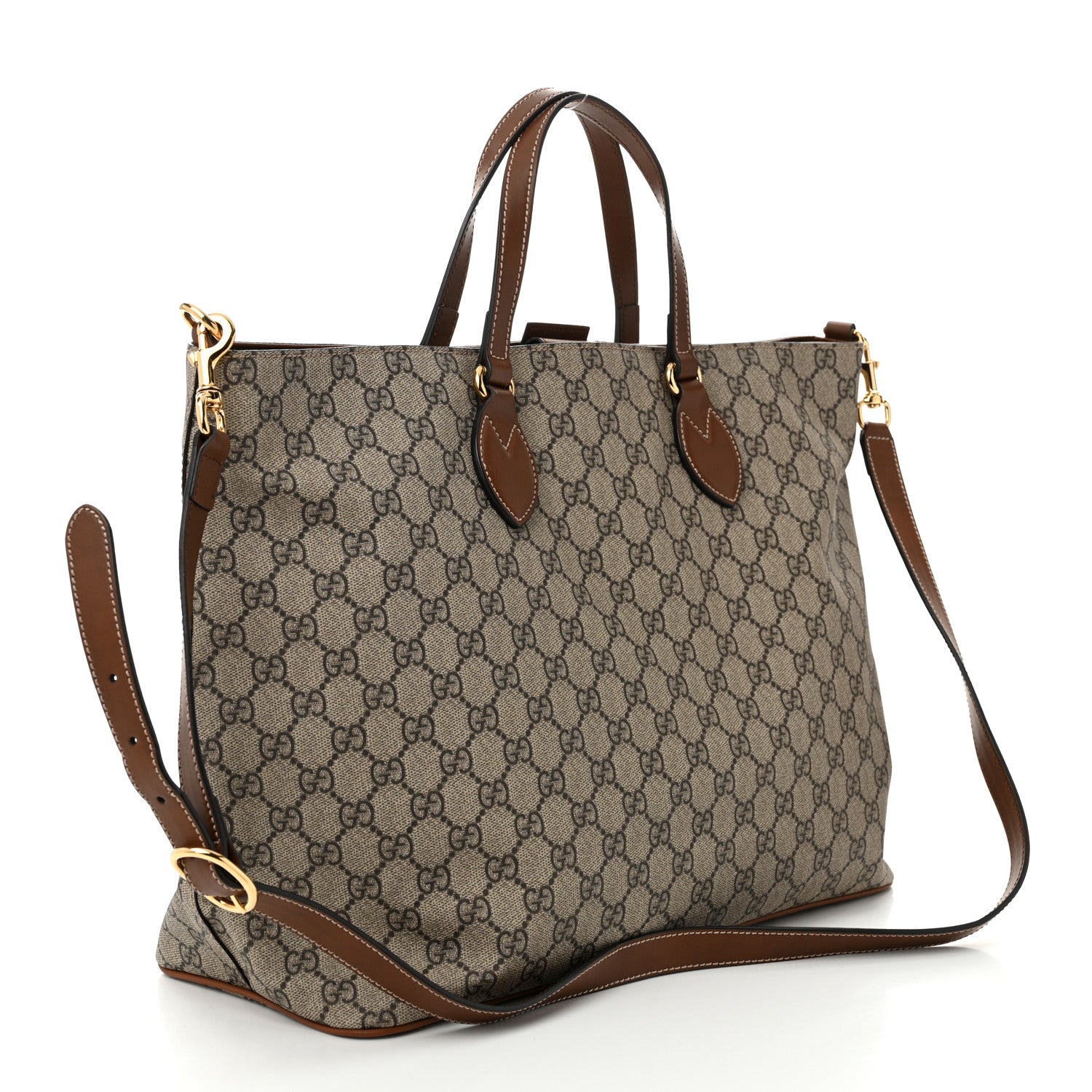 Gucci Soft GG Supreme Monogram Medium Crossbody Tote Beige Cuir 3 of 11