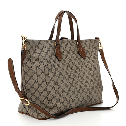 Gucci Soft GG Supreme Monogram Medium Crossbody Tote Beige Cuir 3 of 11