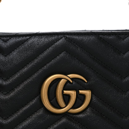 Gucci Vintage Calfskin Matelasse Medium GG Marmont Slim Tote Black 8 of 10