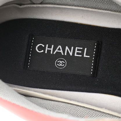 Chanel Nylon Calfskin Suede Womens CC Sneakers 40.5 Beige Pink 7 of 8