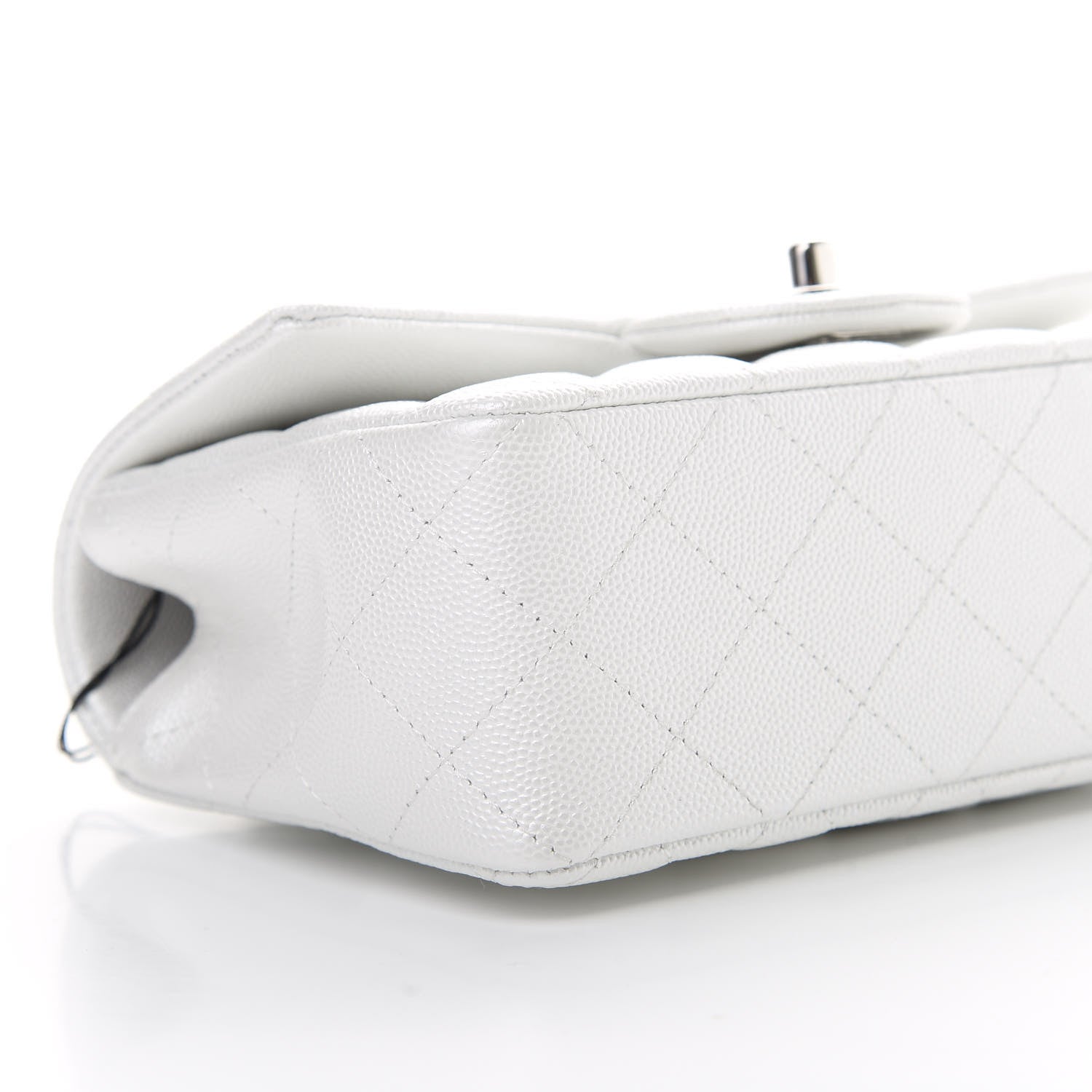 Chanel Iridescent Caviar Quilted Mini Top Handle Rectangular Flap White 9 of 11