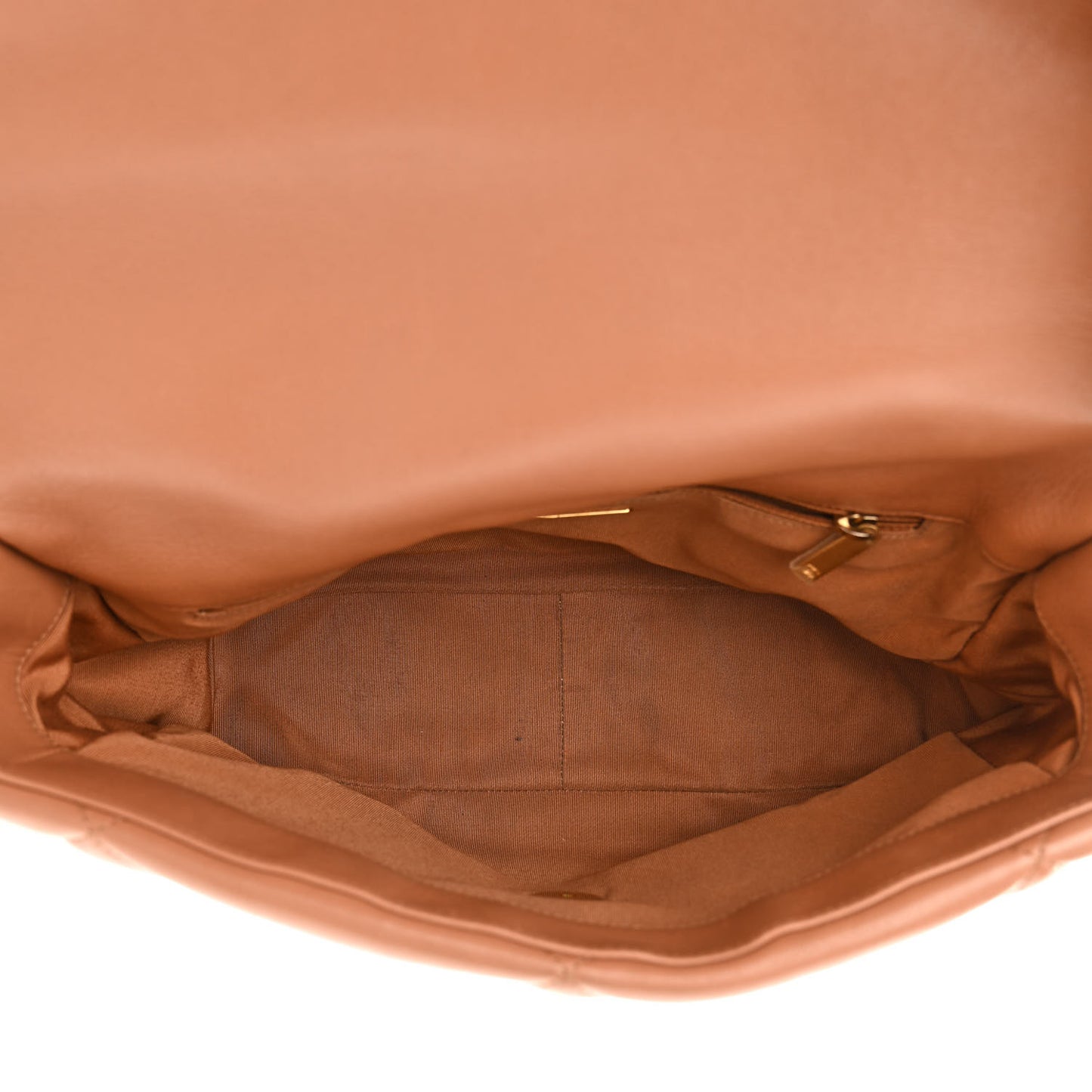 Lambskin Quilted Large Chanel 19 Flap Brown