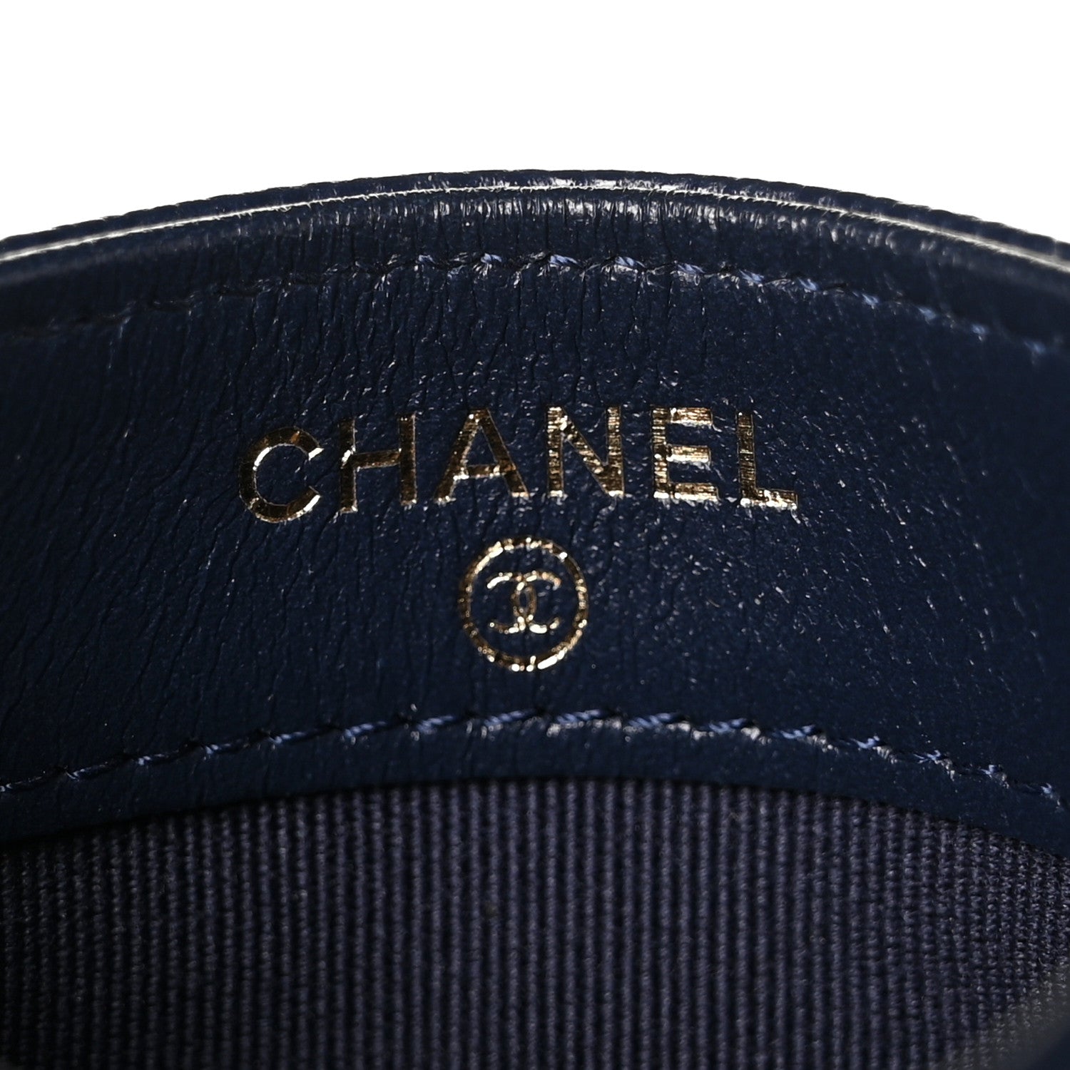 Chanel Caviar Quilted Crystal Card Holder Navy 6 of 11