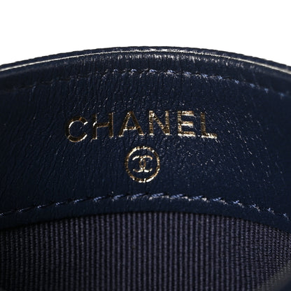 Chanel Caviar Quilted Crystal Card Holder Navy 6 of 11