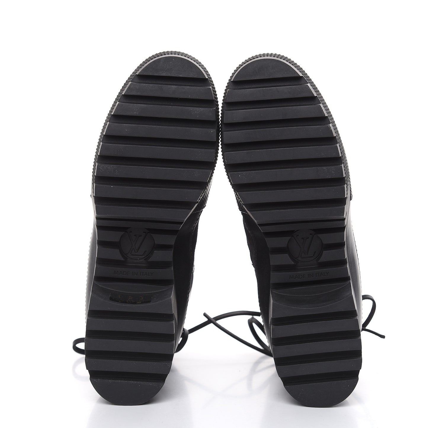 Suede Calfskin Monogram LV Black Heart Laureate Platform Desert Boots 37 Black