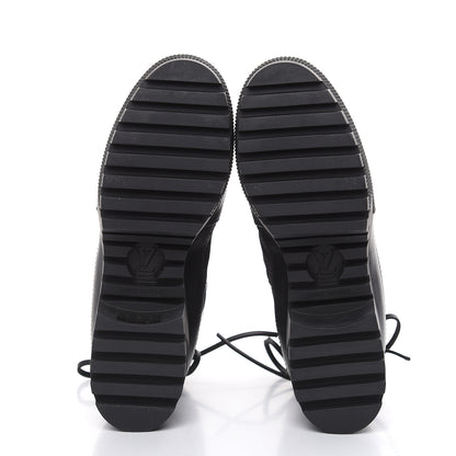 Louis Vuitton Suede Calfskin Monogram LV Black Heart Laureate Platform Desert Boots 37 Black 5 of 8