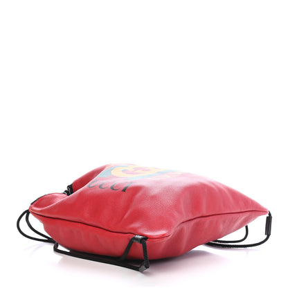 Gucci Calfskin Mens Logo Drawstring Backpack Red 4 of 9