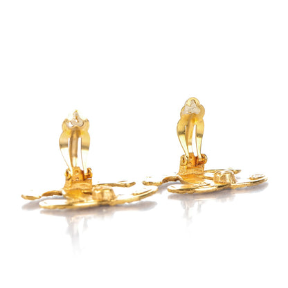 Chanel CC Woven Clip On Earrings Gold 3 of 4