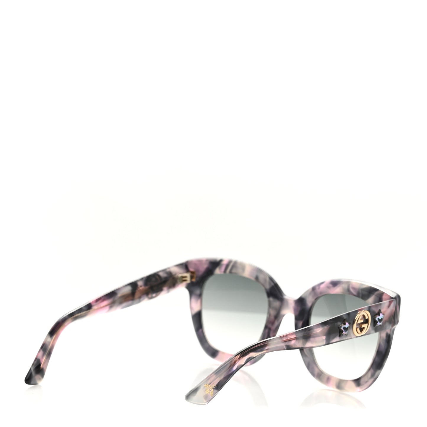 Acetate Round Frame Star Sunglasses GG0208S Grey Pink