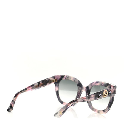 Gucci Acetate Round Frame Star Sunglasses GG0208S Grey Pink 4 of 8