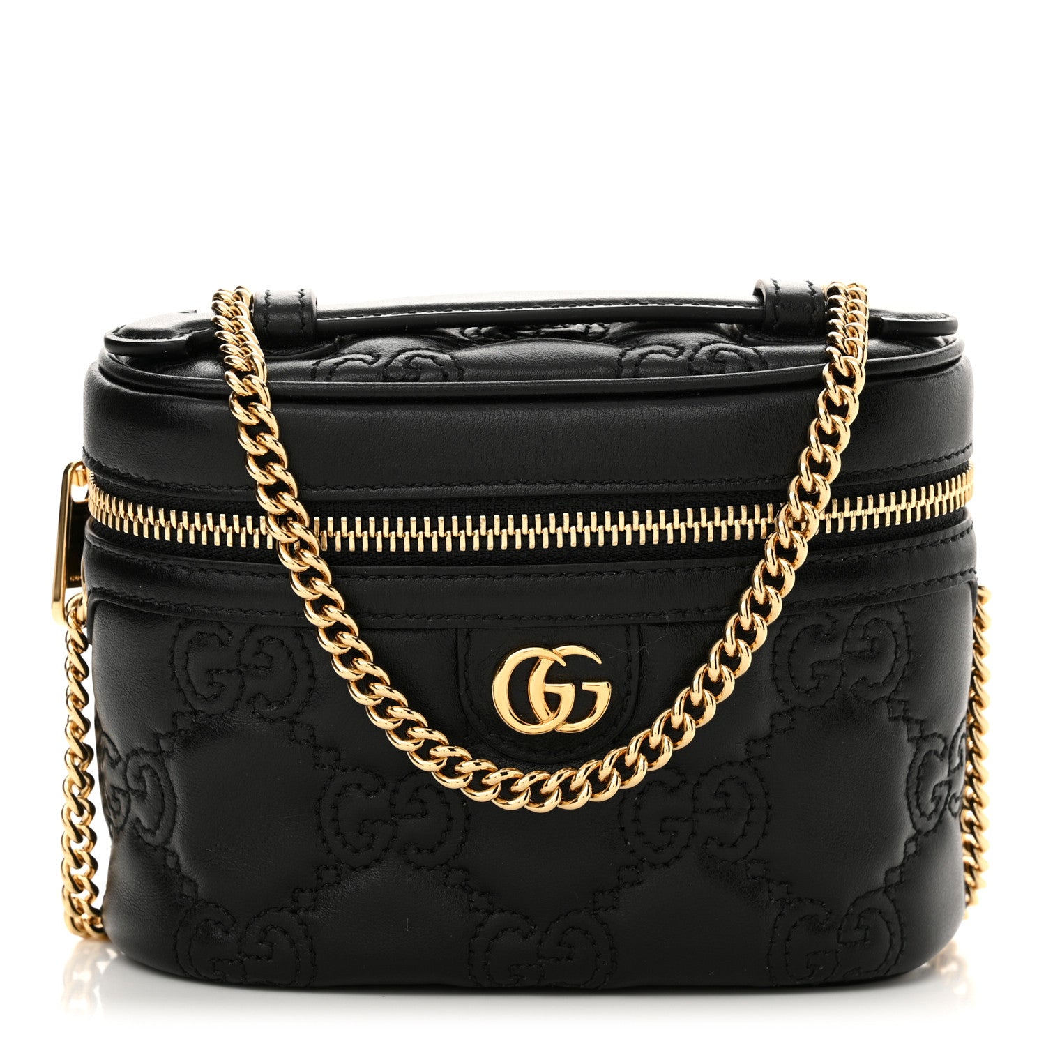 Gucci Calfskin GG Matelasse Mini Top Handle Bag Black 1 of 12