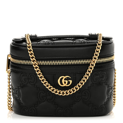 Gucci Calfskin GG Matelasse Mini Top Handle Bag Black 1 of 12