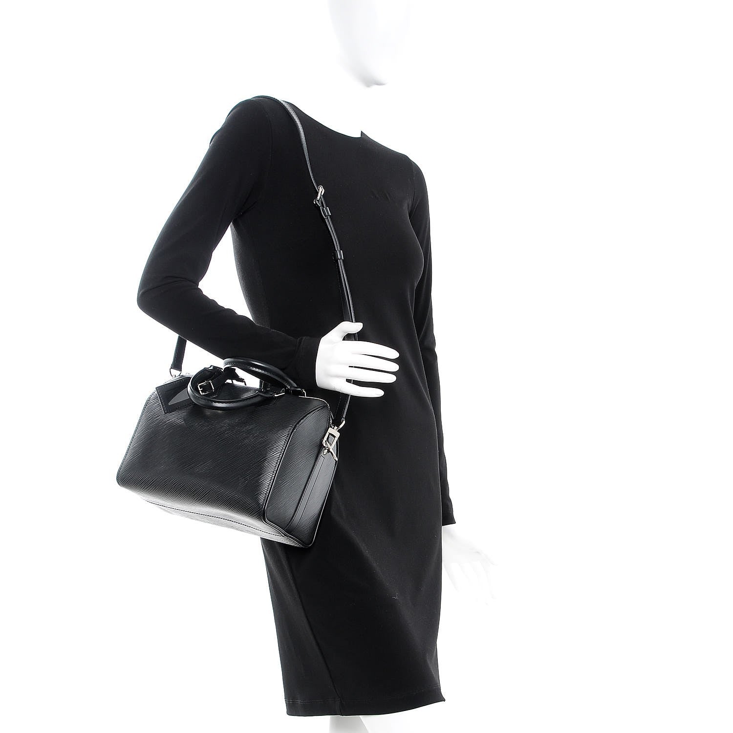 Louis Vuitton Epi Speedy Bandouliere 25 Black 2 of 8