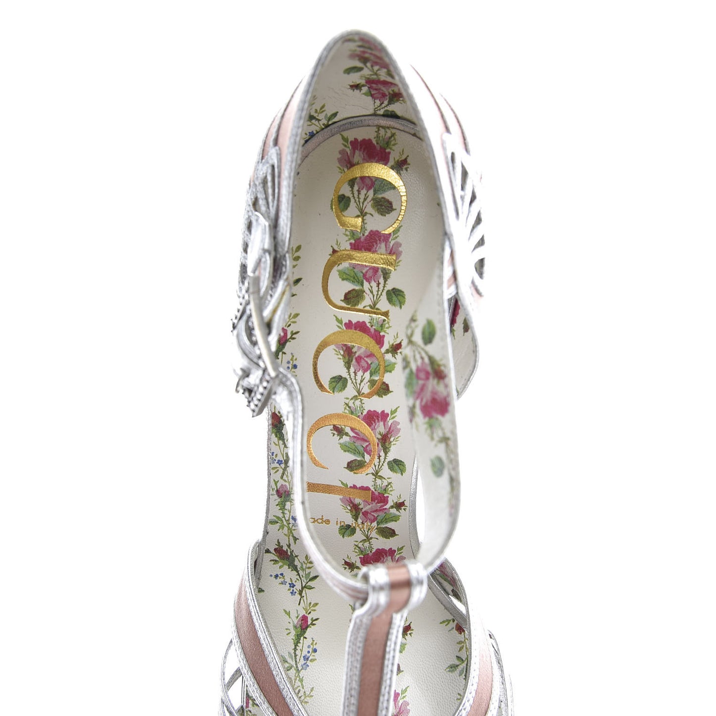 Satin Metallic Mariska T-Bar Pumps 39 Blush