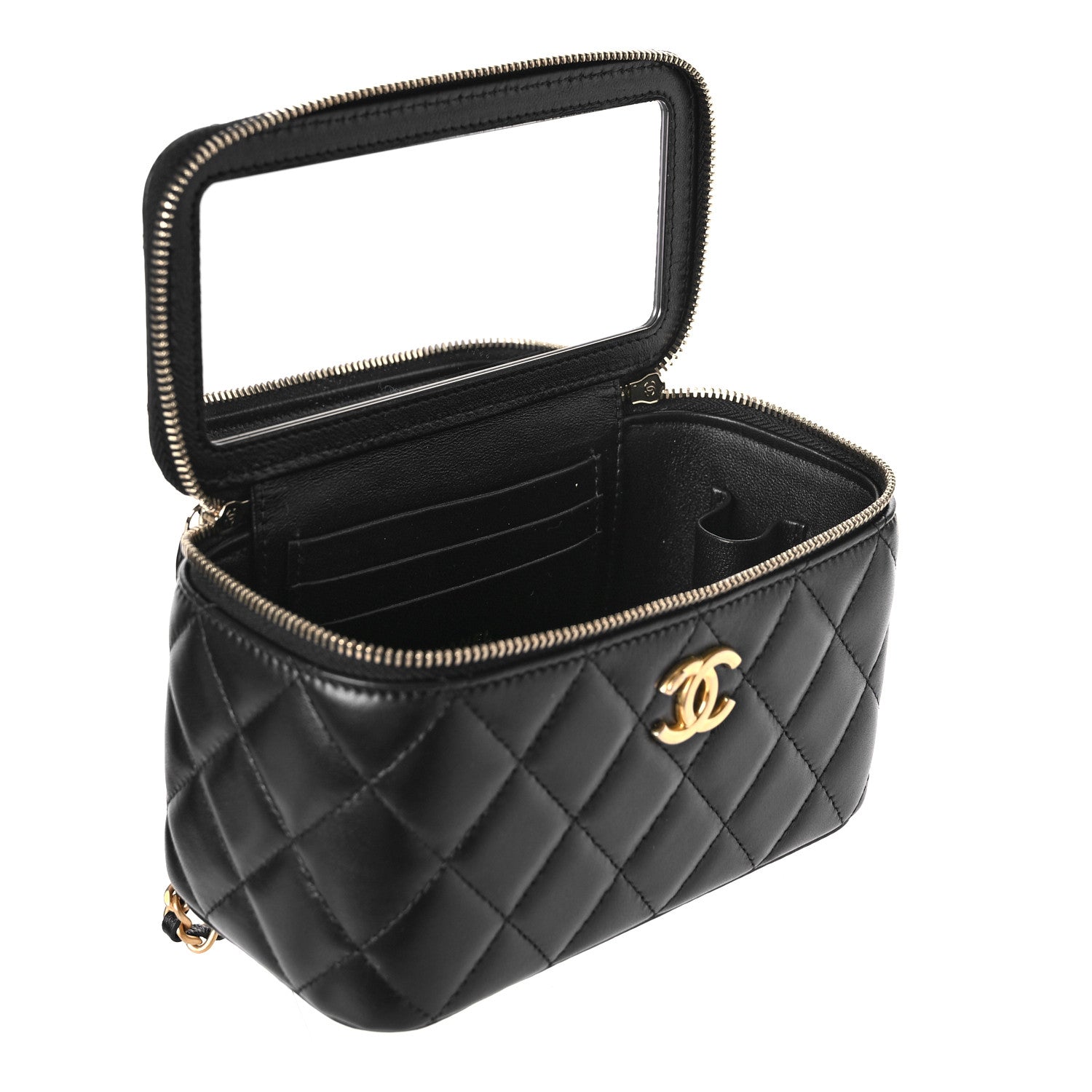 Chanel Lambskin Quilted Pick Me Up Vanity Case Black 4 of 10