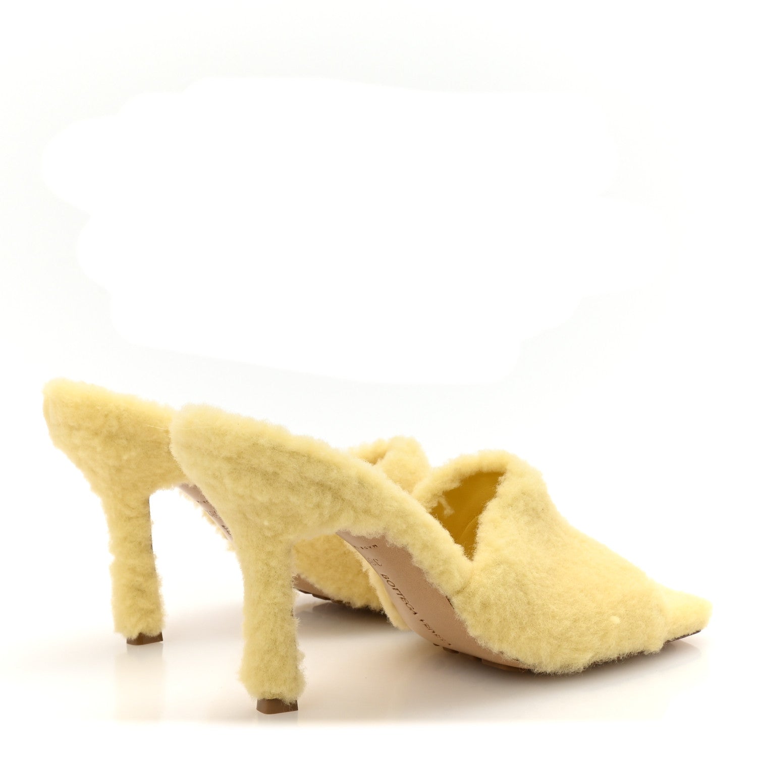 Bottega Veneta Cozy Fur Lido 90mm Mule Sandals 38.5 Lemonade 5 of 9