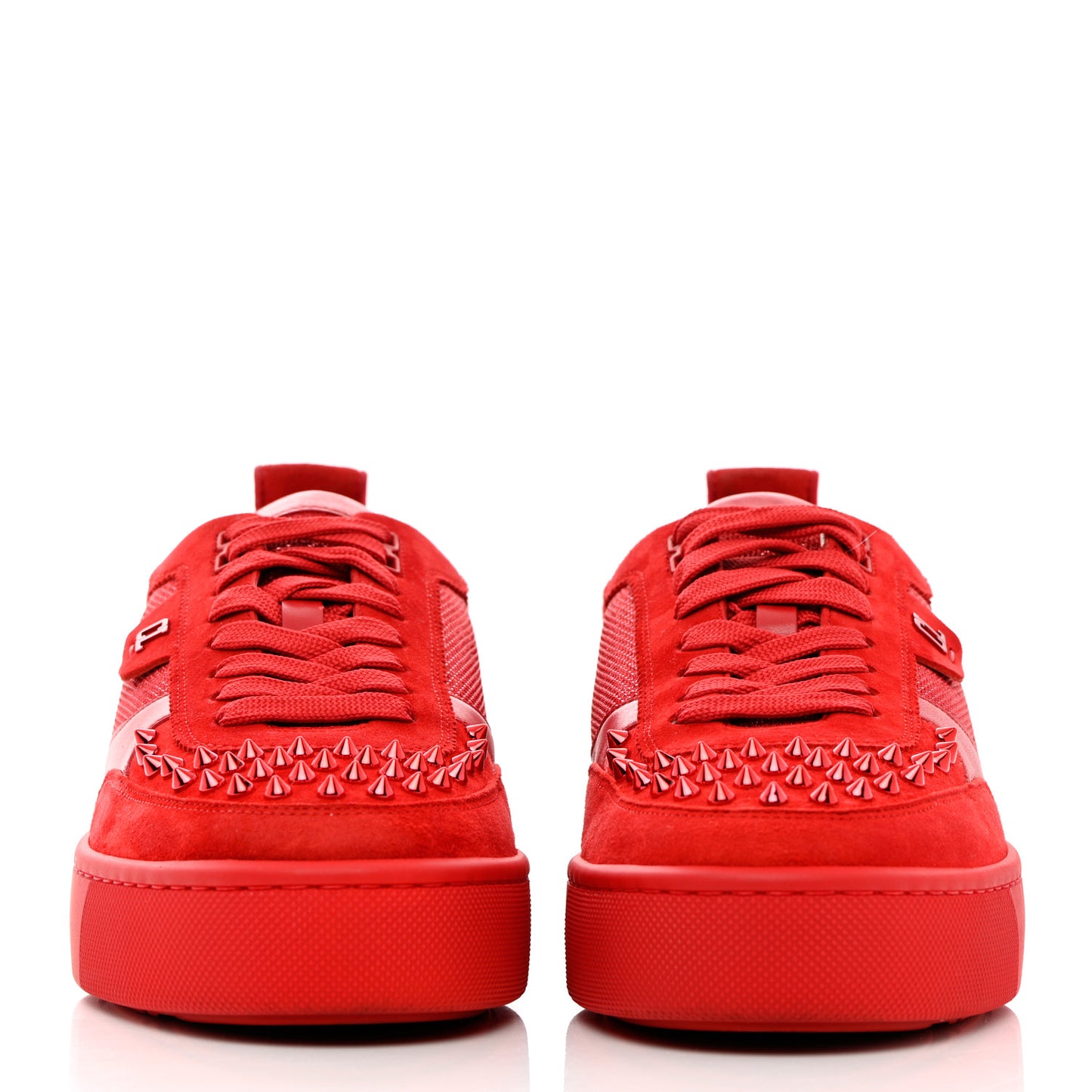 Suede Mens Happyrui Spikes Flat Sneakers 43.5 Red