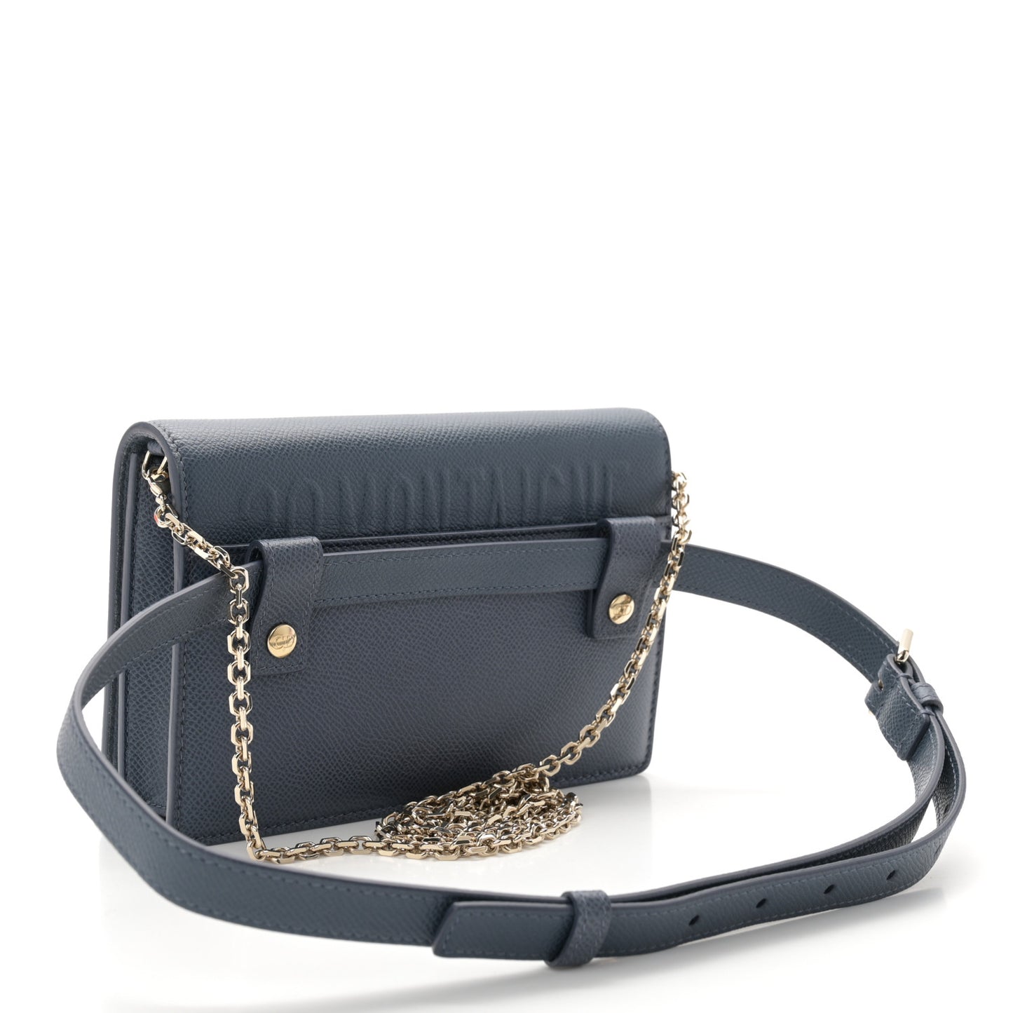Grained Calfskin 30 Montaigne 2 in 1 Pouch Dark Blue