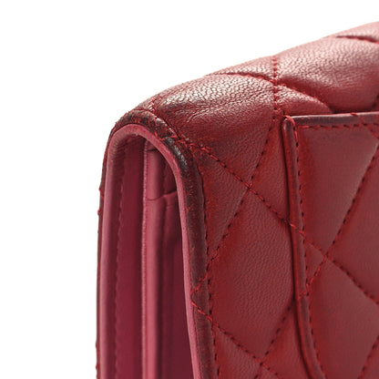 Chanel Lambskin Quilted Yen Wallet Red Pink 12 of 13