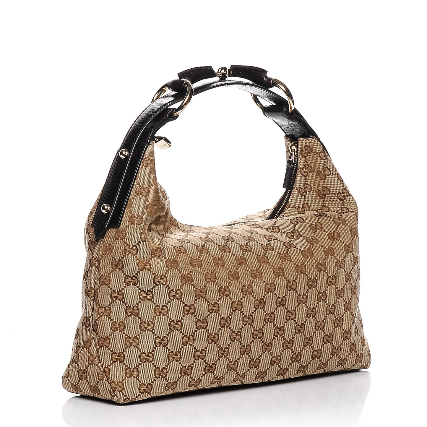 Monogram Medium Horsebit Chain Hobo Dark Brown