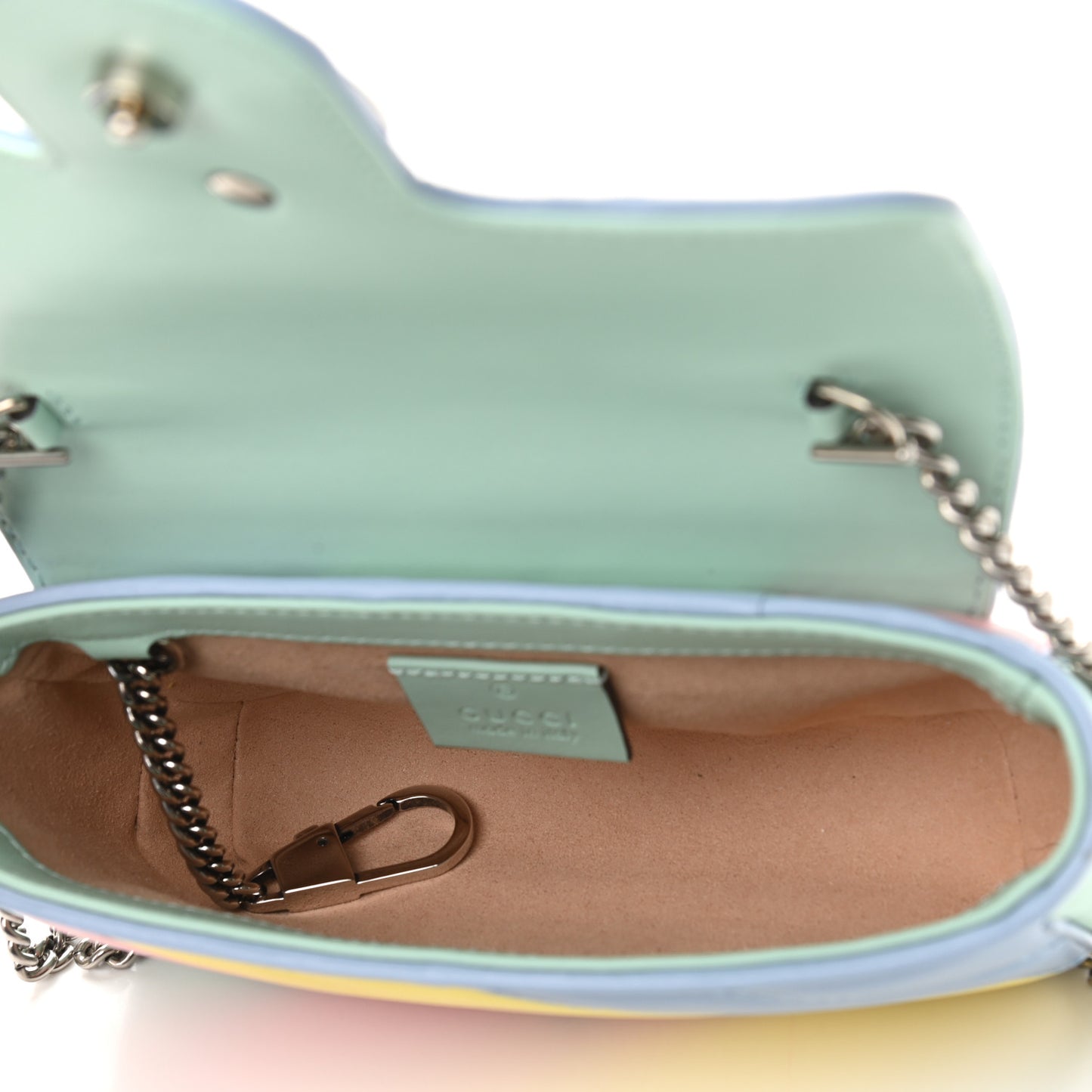 Calfskin Matelasse Diagonal Super Mini GG Marmont Shoulder Bag Multicolor Pastel