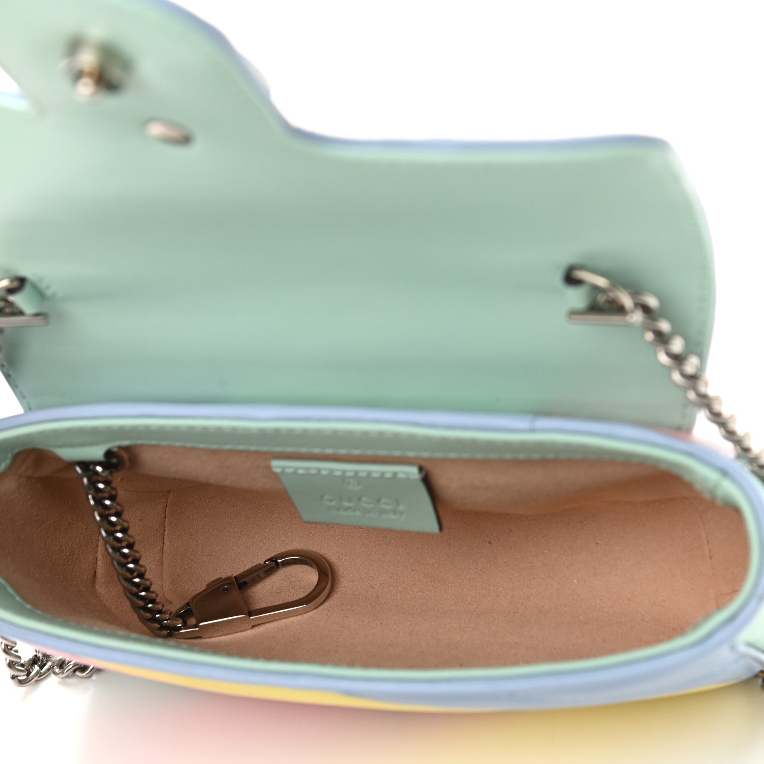Gucci Calfskin Matelasse Diagonal Super Mini GG Marmont Shoulder Bag Multicolor Pastel 5 of 11