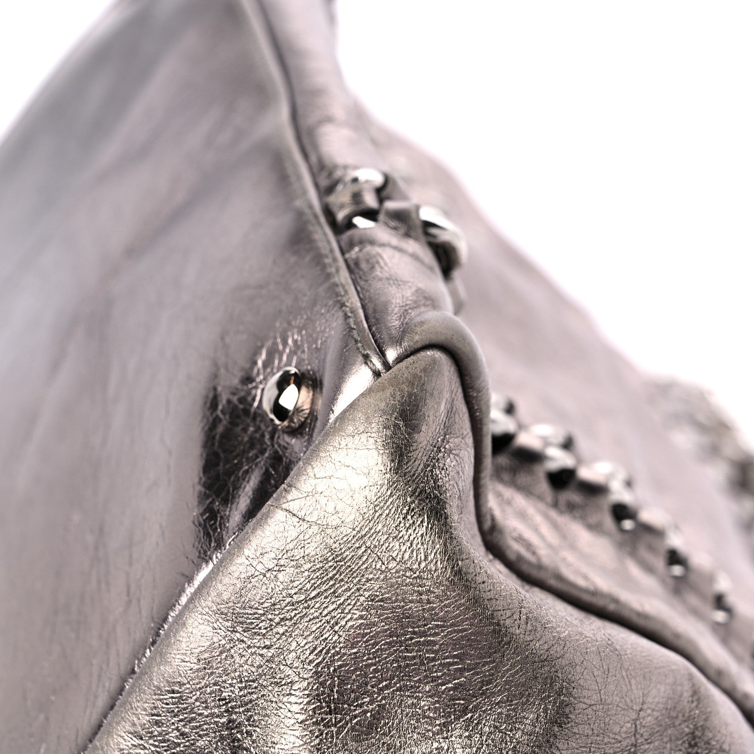 Chanel Metallic Cracked Calfskin Modern Chain Tote Dark Silver 11 of 12