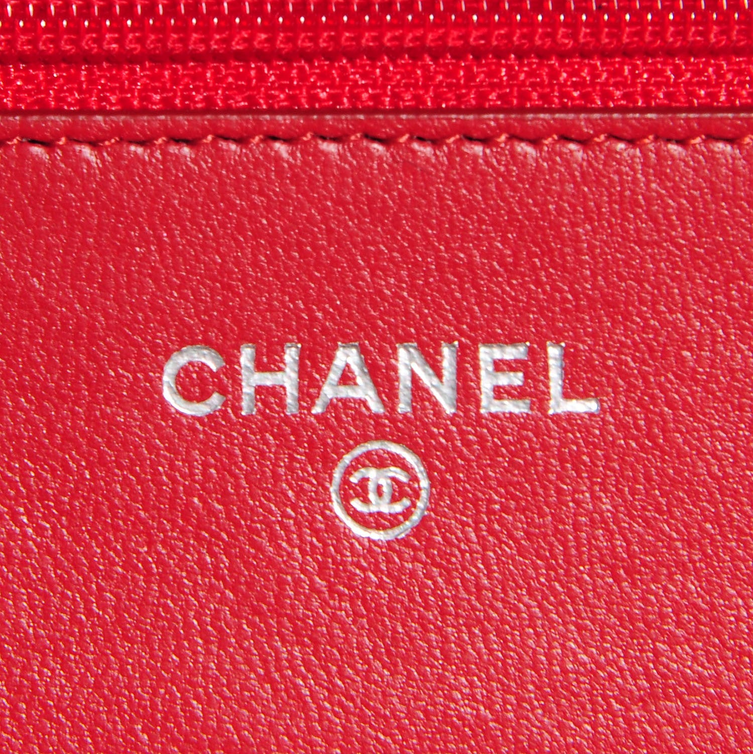 Chanel Lambskin Quilted Wallet On Chain WOC Red 6 of 9