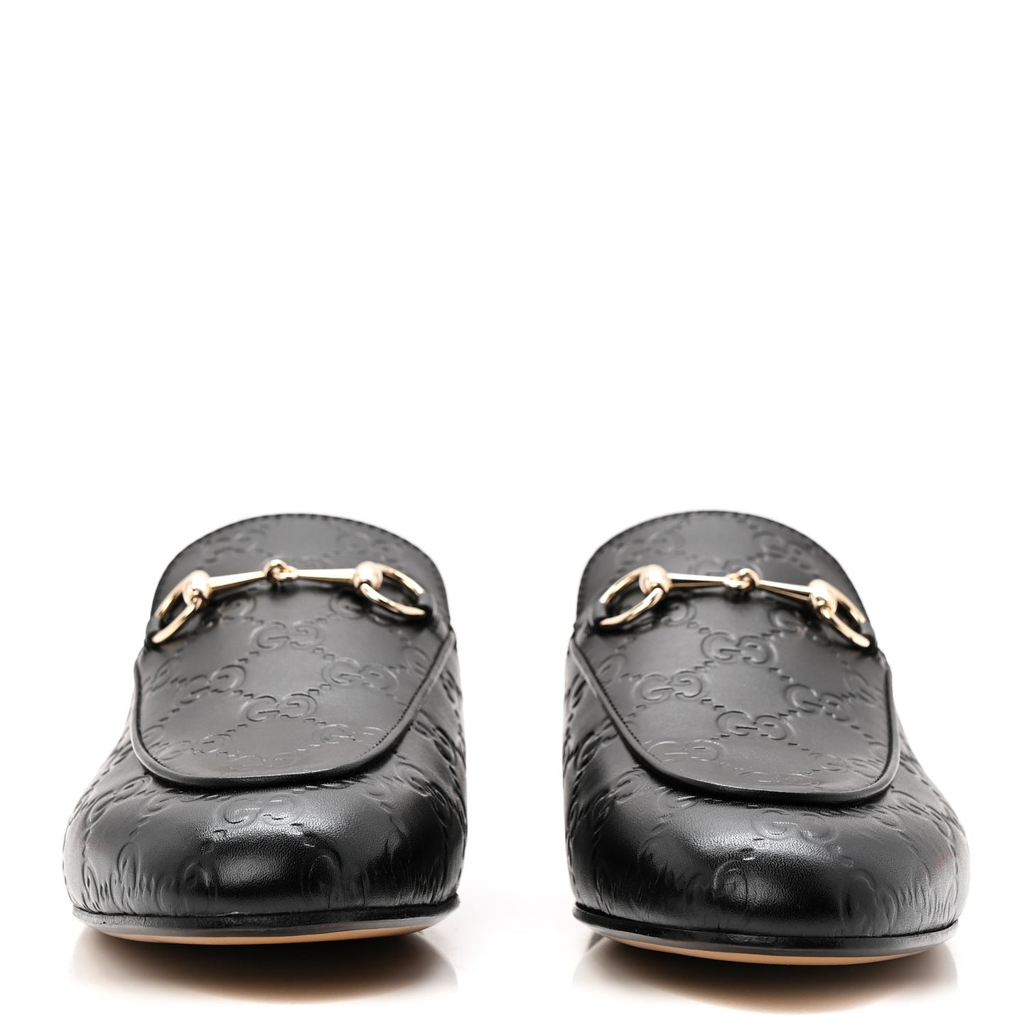 Glamour Calfskin Guccissima Womens Princetown Slippers 38.5 Black
