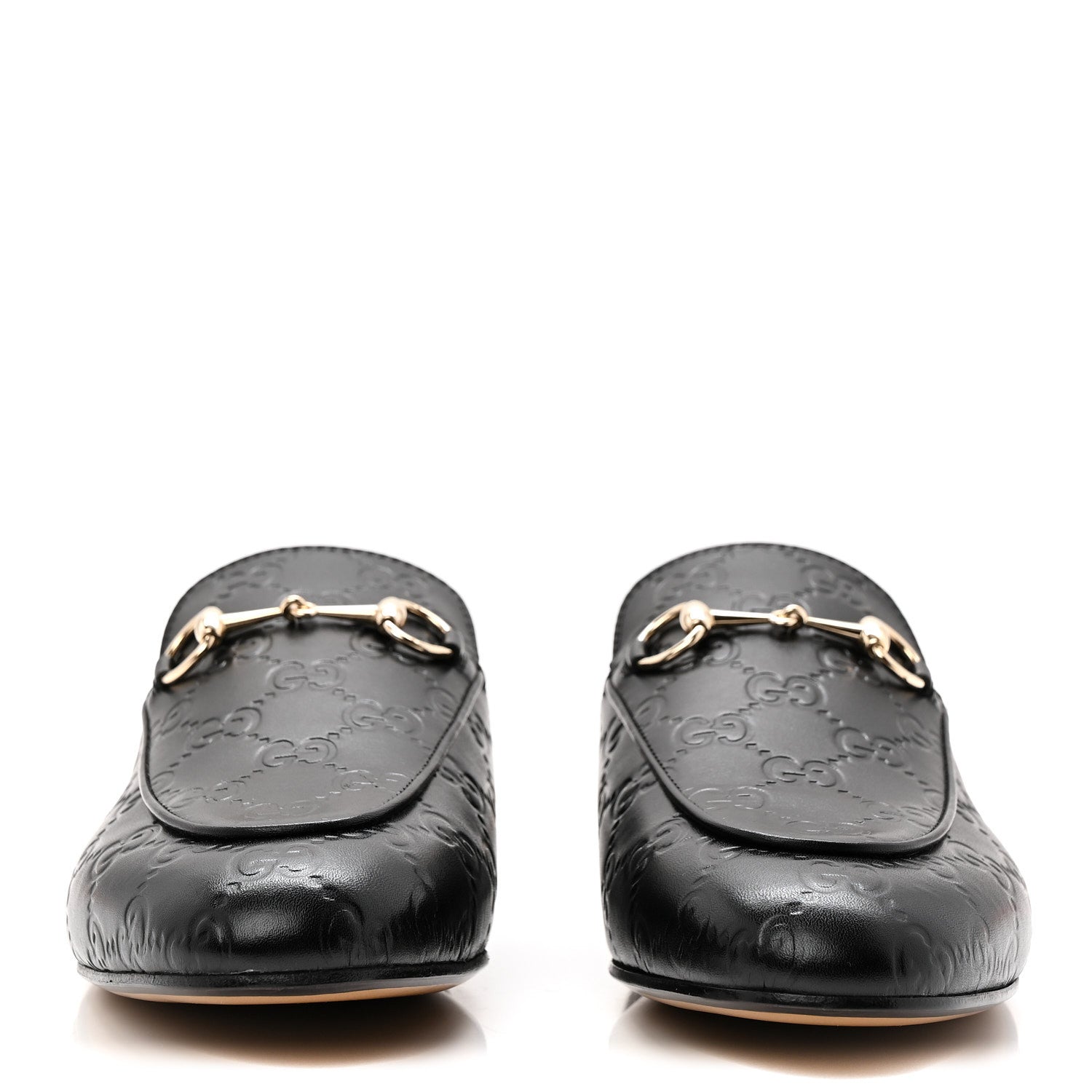 Gucci Glamour Calfskin Guccissima Womens Princetown Slippers 38.5 Black 2 of 10