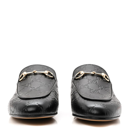 Gucci Glamour Calfskin Guccissima Womens Princetown Slippers 38.5 Black 2 of 10