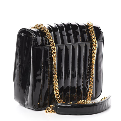 Saint Laurent Patent Matelasse Monogram Large Vicky Chain Bag Black 2 of 8