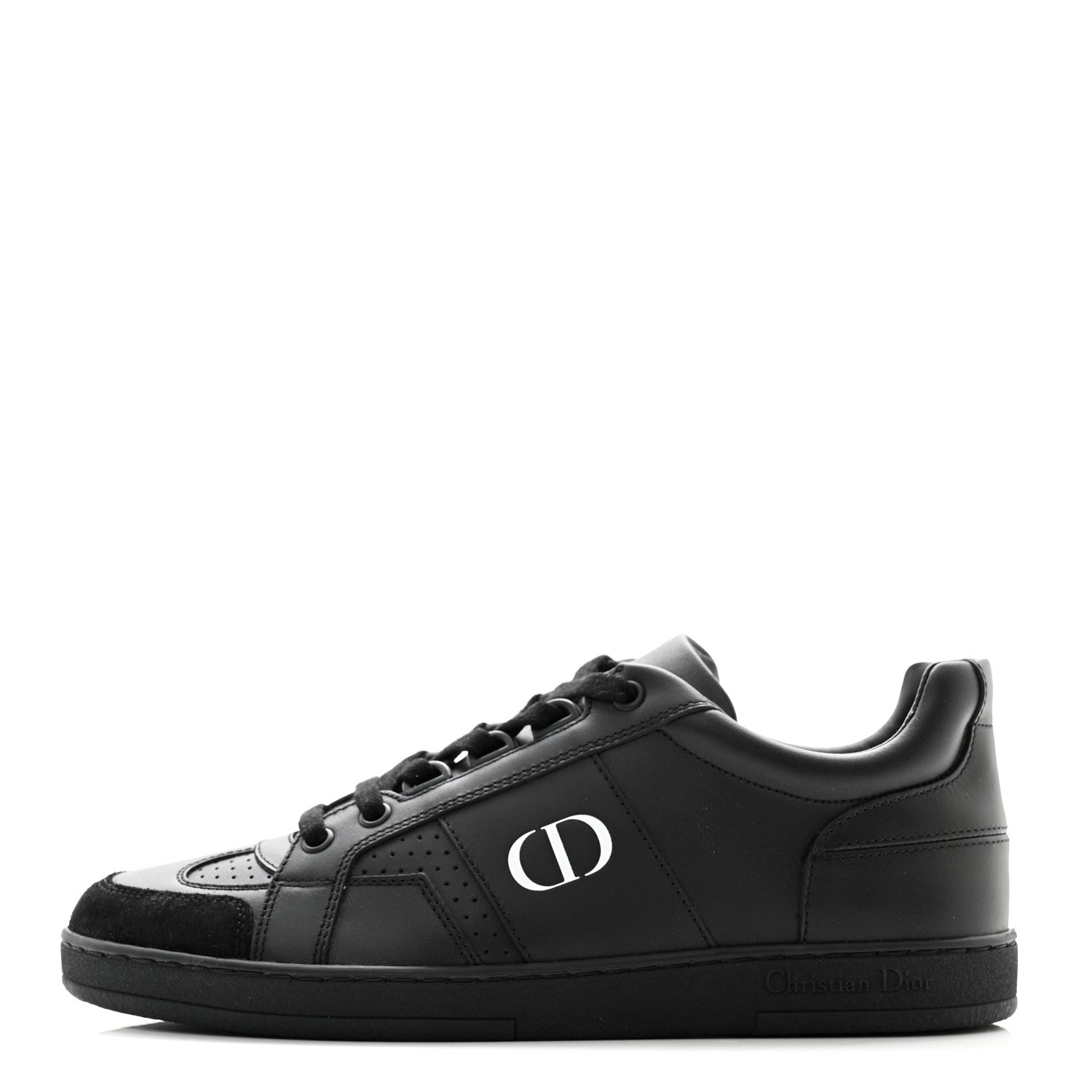 Christian Dior Calfskin Suede Logo Sneakers 36 Black 1 of 11
