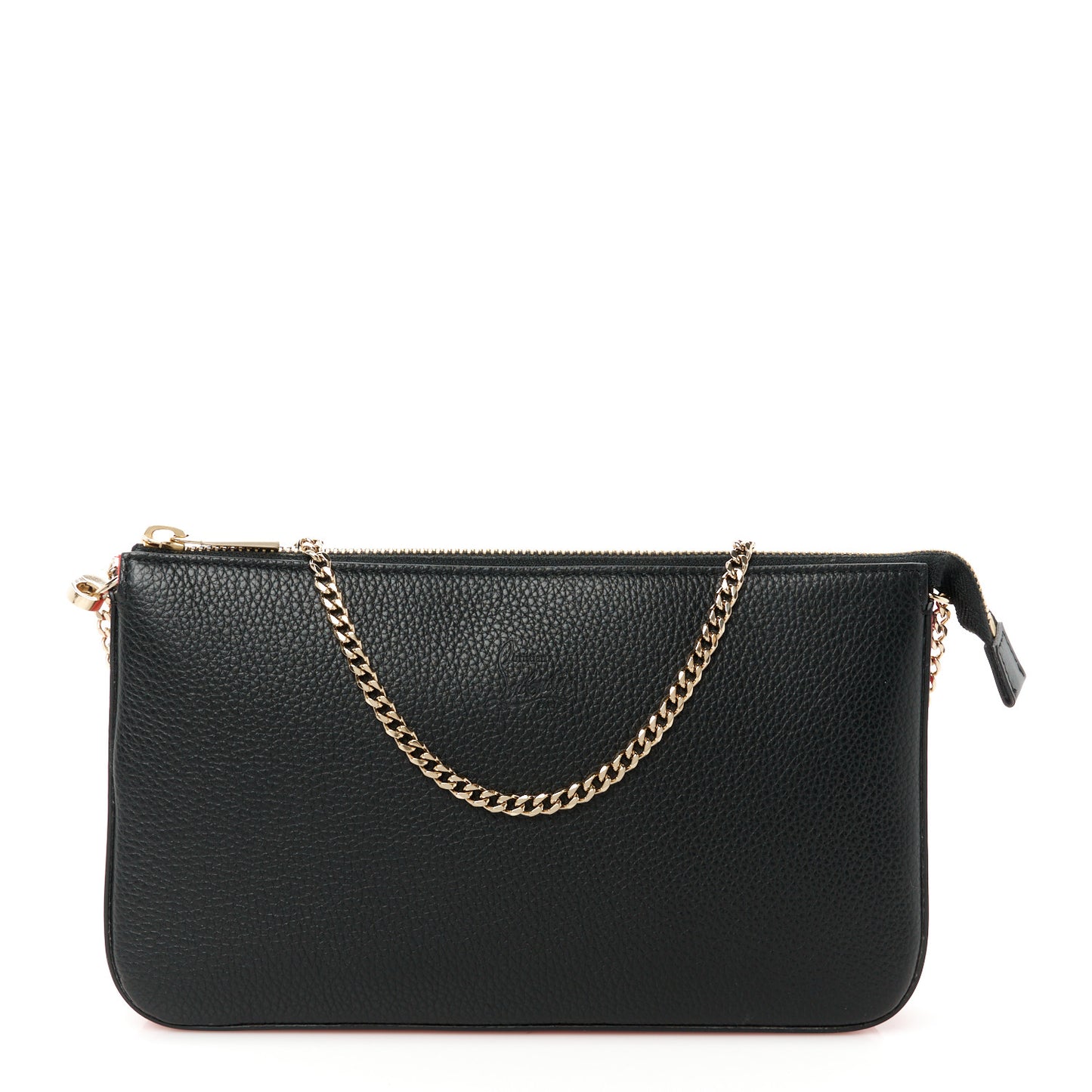Calfskin Loubila Chain Clutch Black