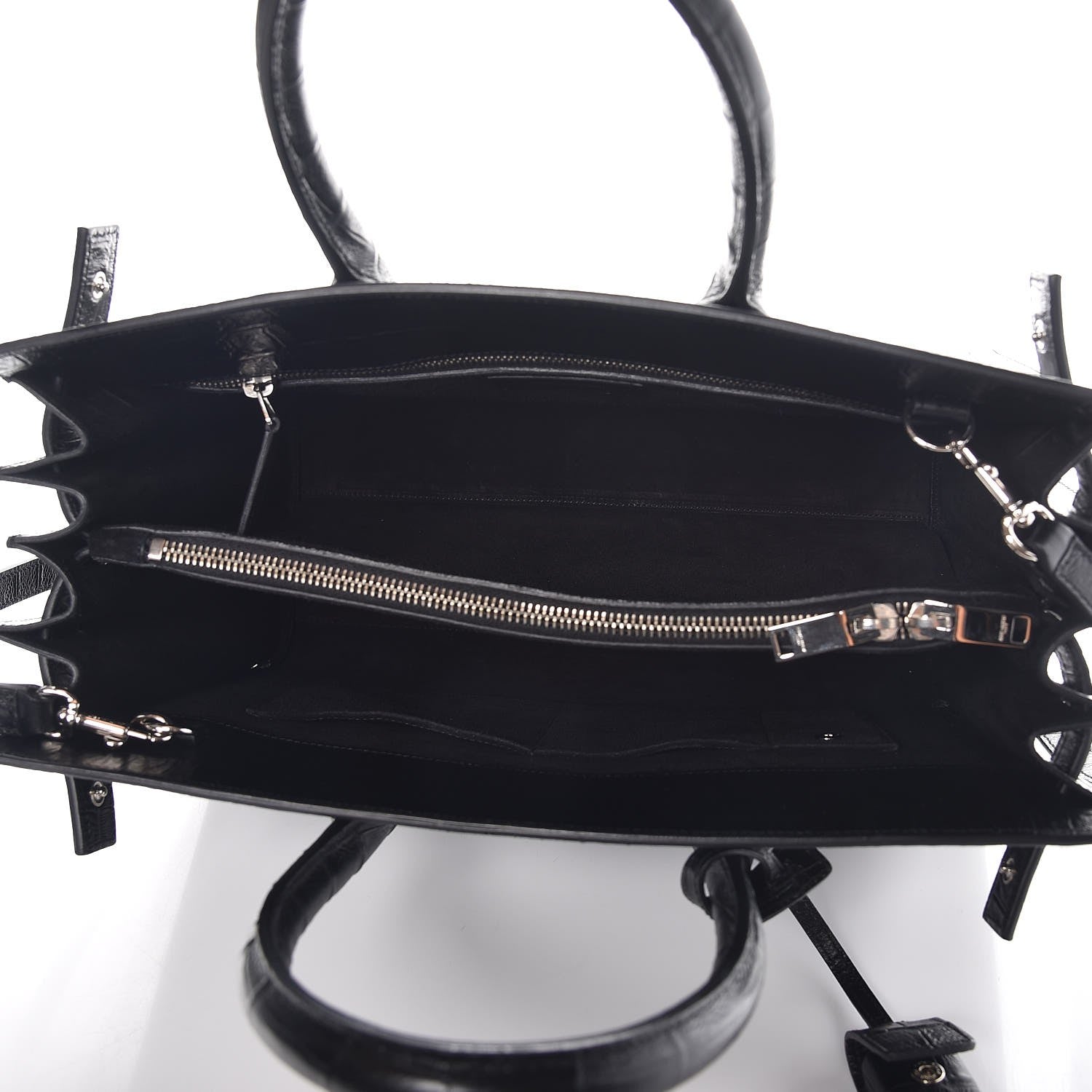 Saint Laurent Croc Calfskin Embossed Small Sac de Jour Black 5 of 7