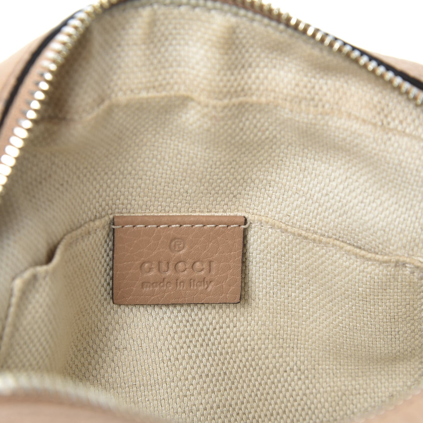 Pebbled Calfskin Small Soho Disco Bag Camelia