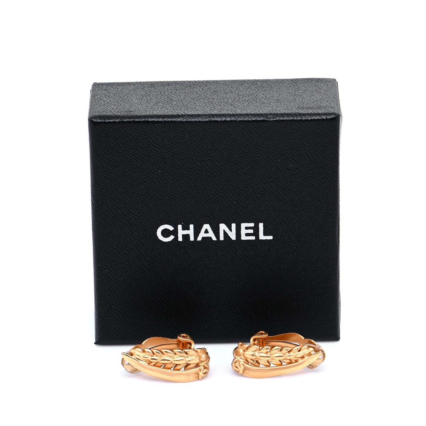 Metal Feather Clip On Earrings Gold