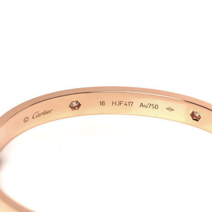 Cartier 18K Pink Gold 4 Diamond LOVE Bracelet 16 4 of 5