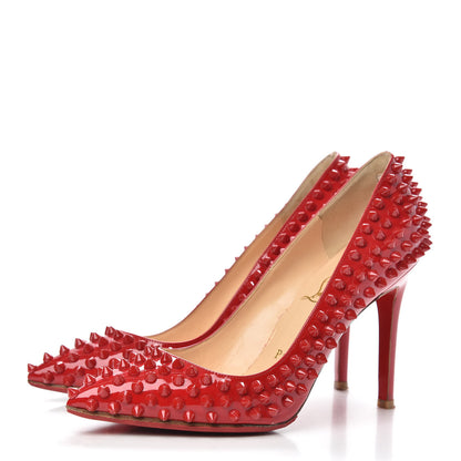 Christian Louboutin Patent Pigalle Spikes 100 Pumps 36.5 Flamenco 3 of 8