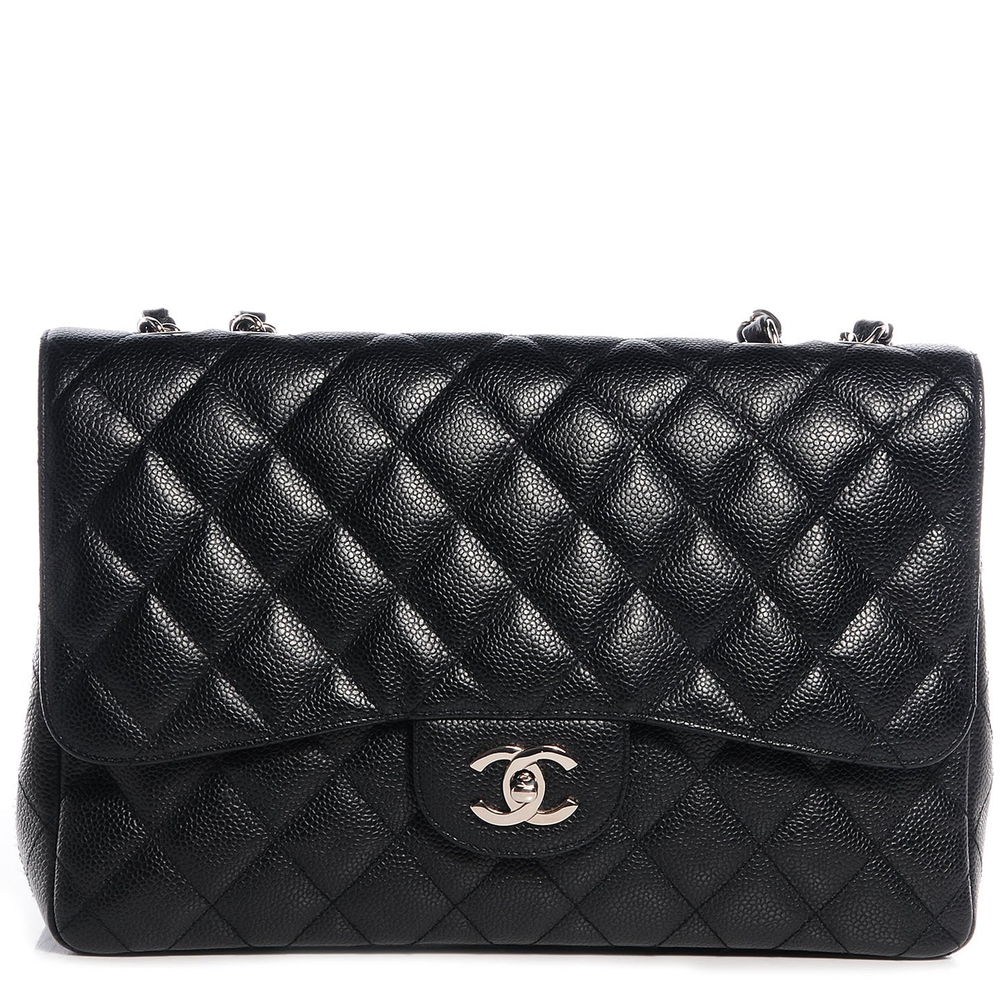 Caviar Jumbo Single Flap Black