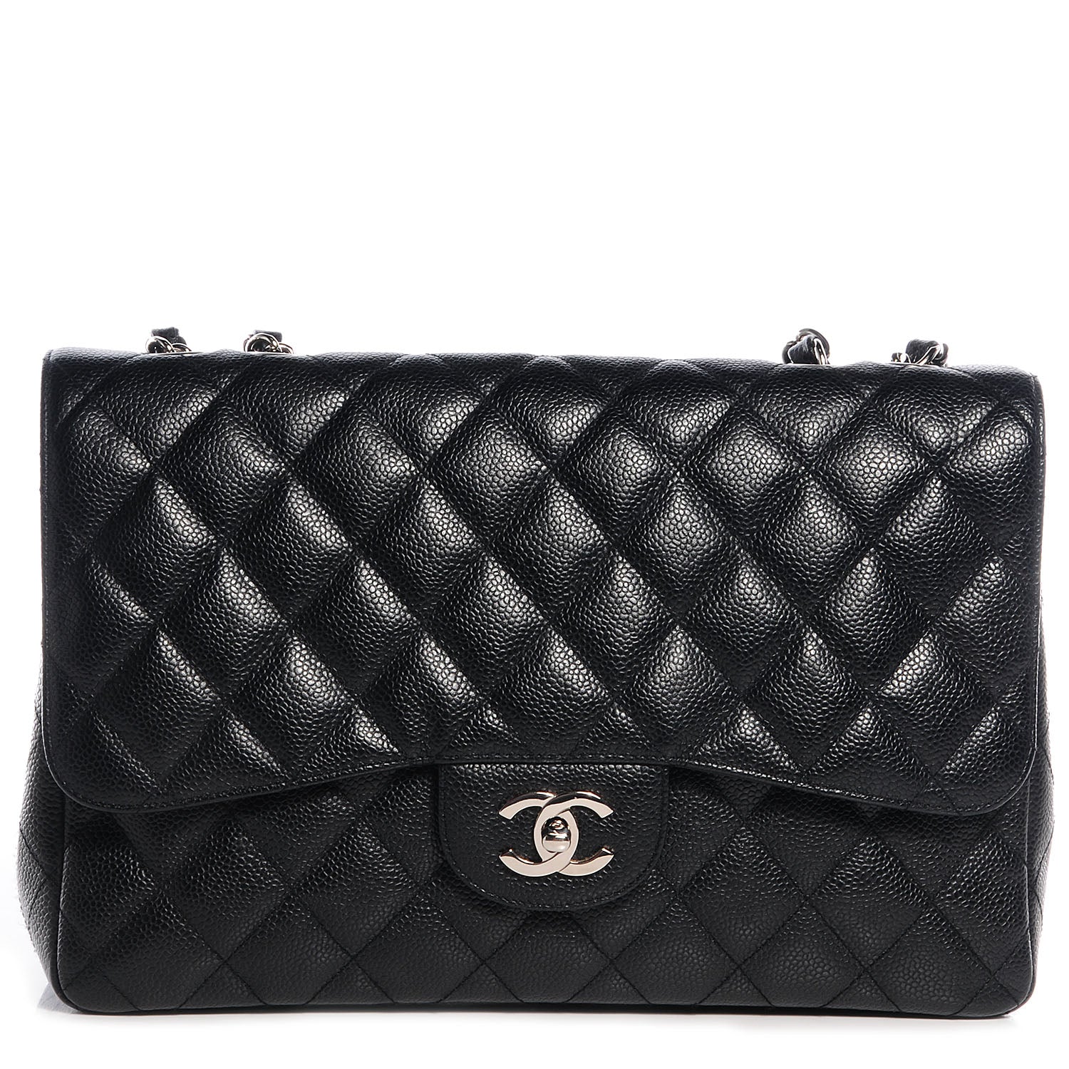 Chanel Caviar Jumbo Single Flap Black 1 of 8