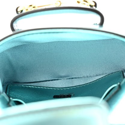 Gucci Metallic Calfskin Super Mini Horsebit 1955 Shoulder Bag Light Blue 5 of 10