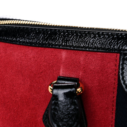 Gucci Suede Patent Web Medium Ophidia Boston Hibiscus Red Black 14 of 16